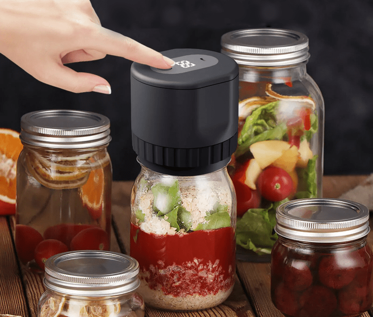 Now + Free gift: 5 Large Lids & 5 Small Lids| Easy, compact and Hassle-free Jar Sealer | Works with All normal lids - WOWGOOD