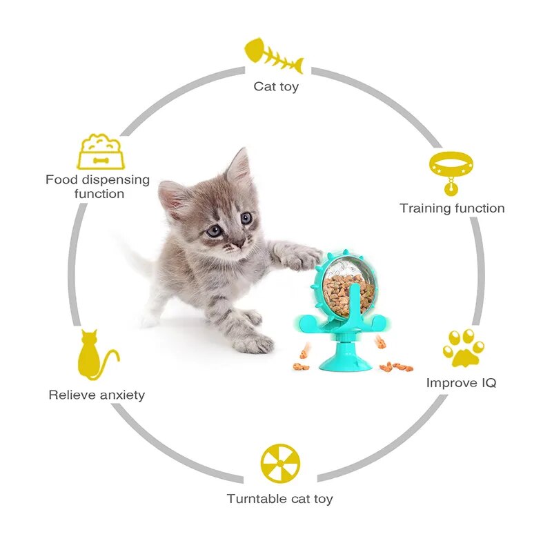 Pawsome 360 Spinner - Smart, Fun, Entertaining and Interactive! - For Cats and Small Dogs - WOWGOOD
