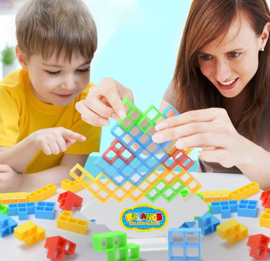TetraTower™ 16 to 48 Blocks | The Balance Family Game for these Warm and Cozy days - WOWGOOD